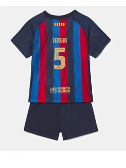 Barcelona Sergio Busquets #5 Heimtrikotsatz für Kinder 2022-23 Kurzarm (+ Kurze Hosen)